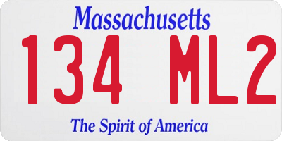 MA license plate 134ML2