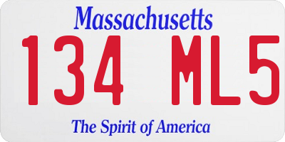 MA license plate 134ML5