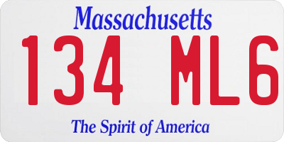 MA license plate 134ML6