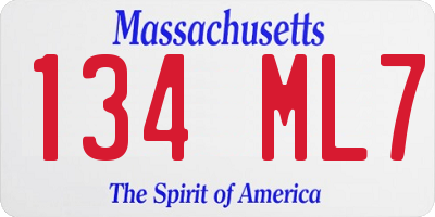 MA license plate 134ML7