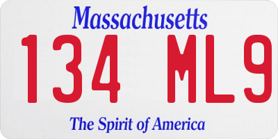 MA license plate 134ML9