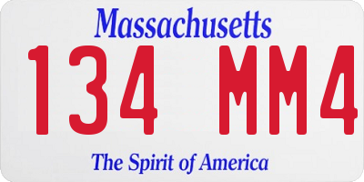 MA license plate 134MM4