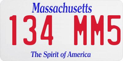 MA license plate 134MM5