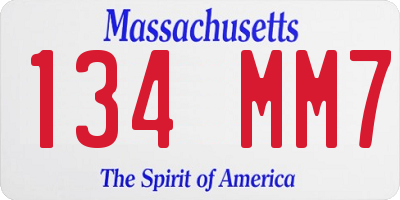 MA license plate 134MM7