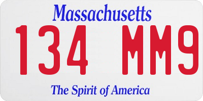 MA license plate 134MM9