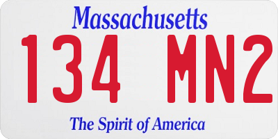 MA license plate 134MN2