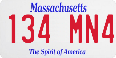 MA license plate 134MN4