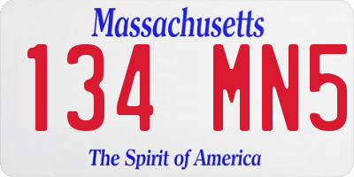 MA license plate 134MN5