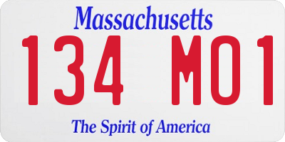 MA license plate 134MO1