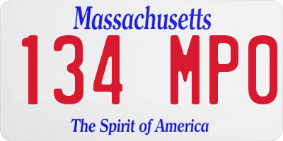 MA license plate 134MP0