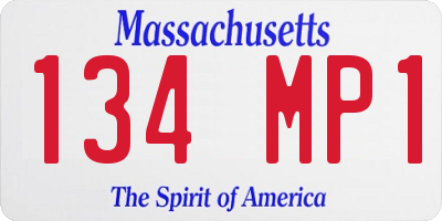 MA license plate 134MP1