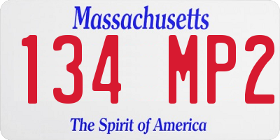 MA license plate 134MP2