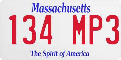 MA license plate 134MP3