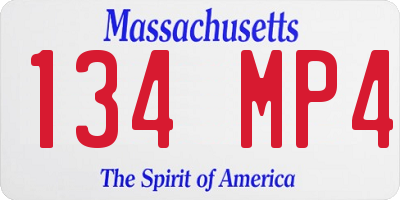 MA license plate 134MP4