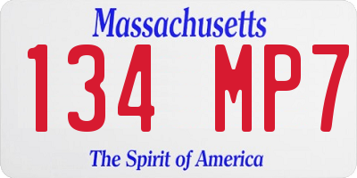 MA license plate 134MP7