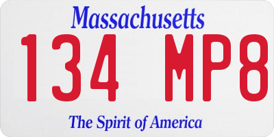 MA license plate 134MP8