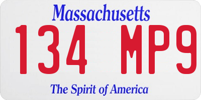 MA license plate 134MP9