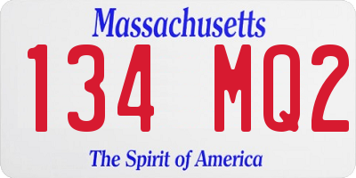 MA license plate 134MQ2