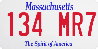 MA license plate 134MR7