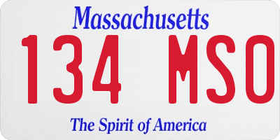MA license plate 134MS0