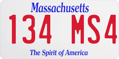 MA license plate 134MS4