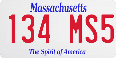 MA license plate 134MS5