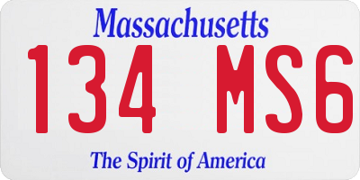 MA license plate 134MS6