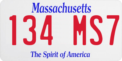 MA license plate 134MS7