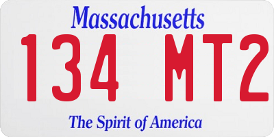 MA license plate 134MT2