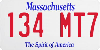 MA license plate 134MT7