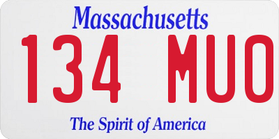 MA license plate 134MU0