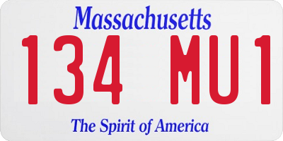 MA license plate 134MU1