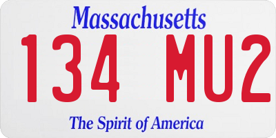 MA license plate 134MU2