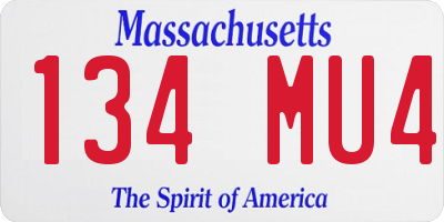 MA license plate 134MU4