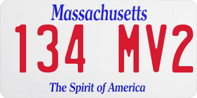 MA license plate 134MV2