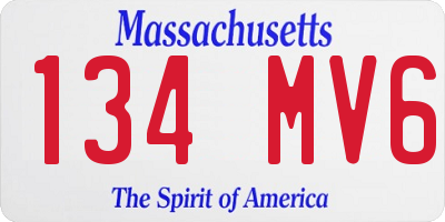 MA license plate 134MV6