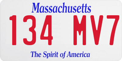MA license plate 134MV7