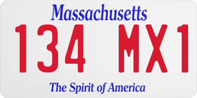 MA license plate 134MX1