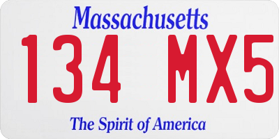 MA license plate 134MX5