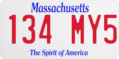 MA license plate 134MY5