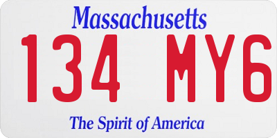 MA license plate 134MY6