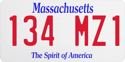 MA license plate 134MZ1