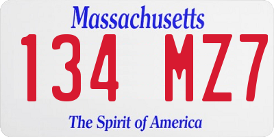 MA license plate 134MZ7