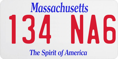MA license plate 134NA6