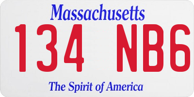 MA license plate 134NB6