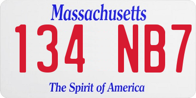 MA license plate 134NB7