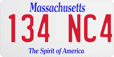 MA license plate 134NC4