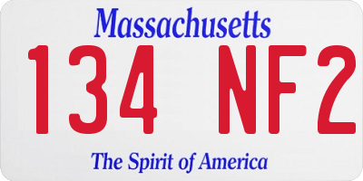 MA license plate 134NF2