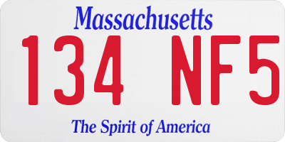 MA license plate 134NF5