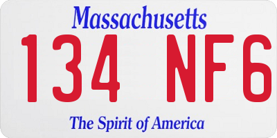MA license plate 134NF6